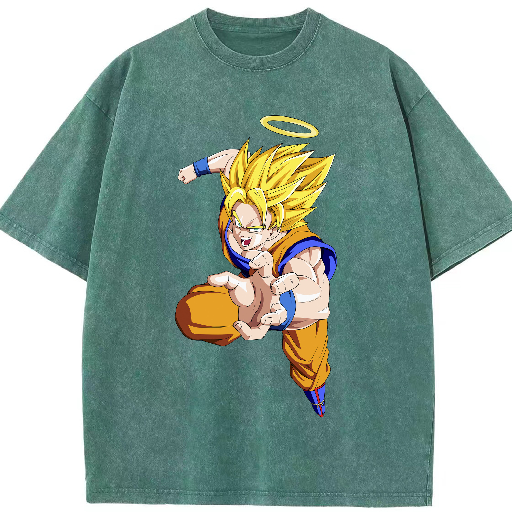 （画像用） ドラゴンボール 孫悟空（そん ごくう）Son Goku カカロット DRAGON BALL Kakarotto 綿100% ヴィンテージ風 半袖Tシャツ（フロントプリント）